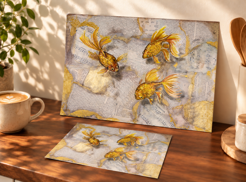 The golden Three – Kunstdruck ohne Rahmen